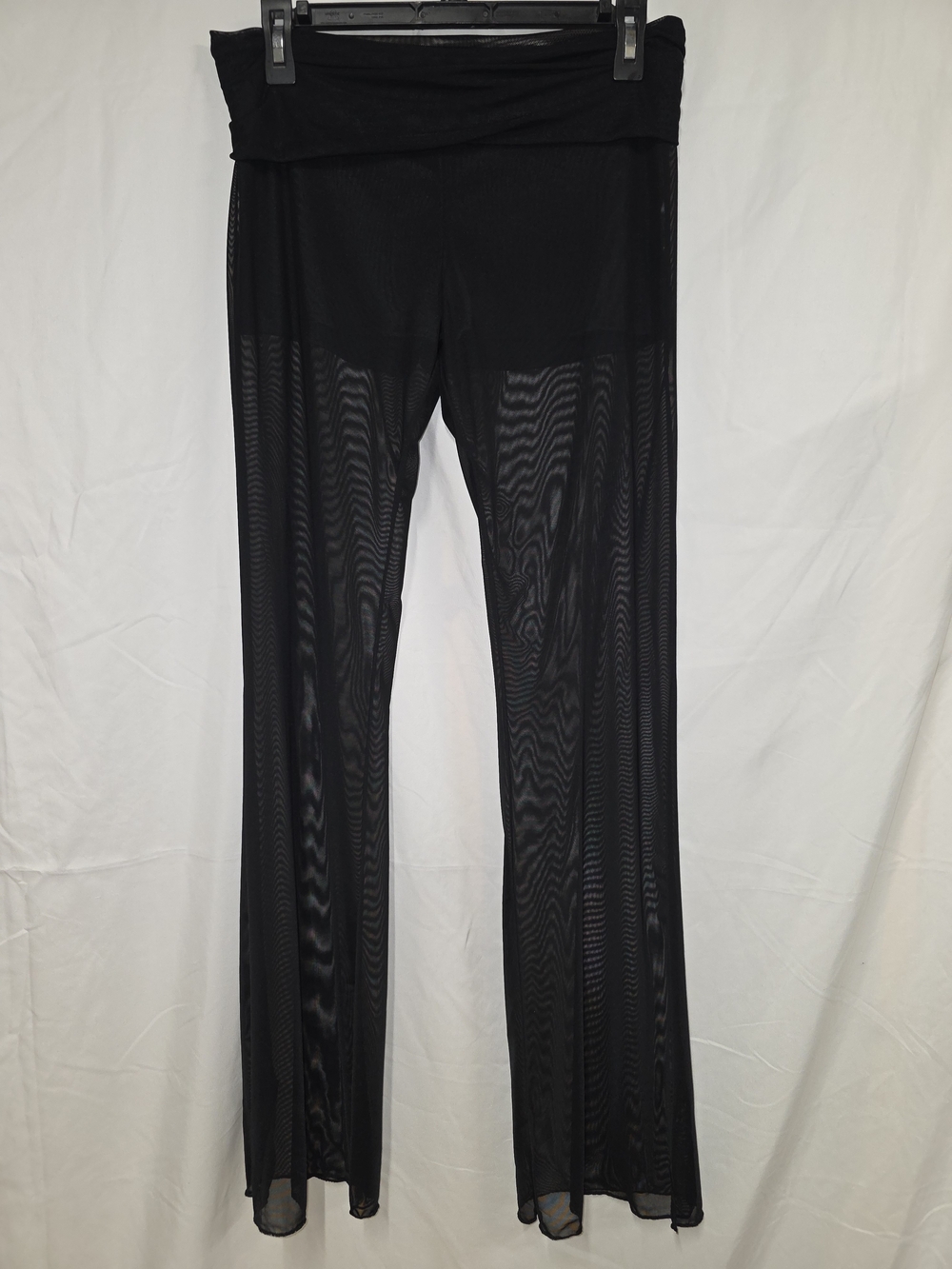 See You Monday Black Straight Leg Sheer Pants